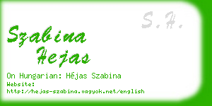 szabina hejas business card